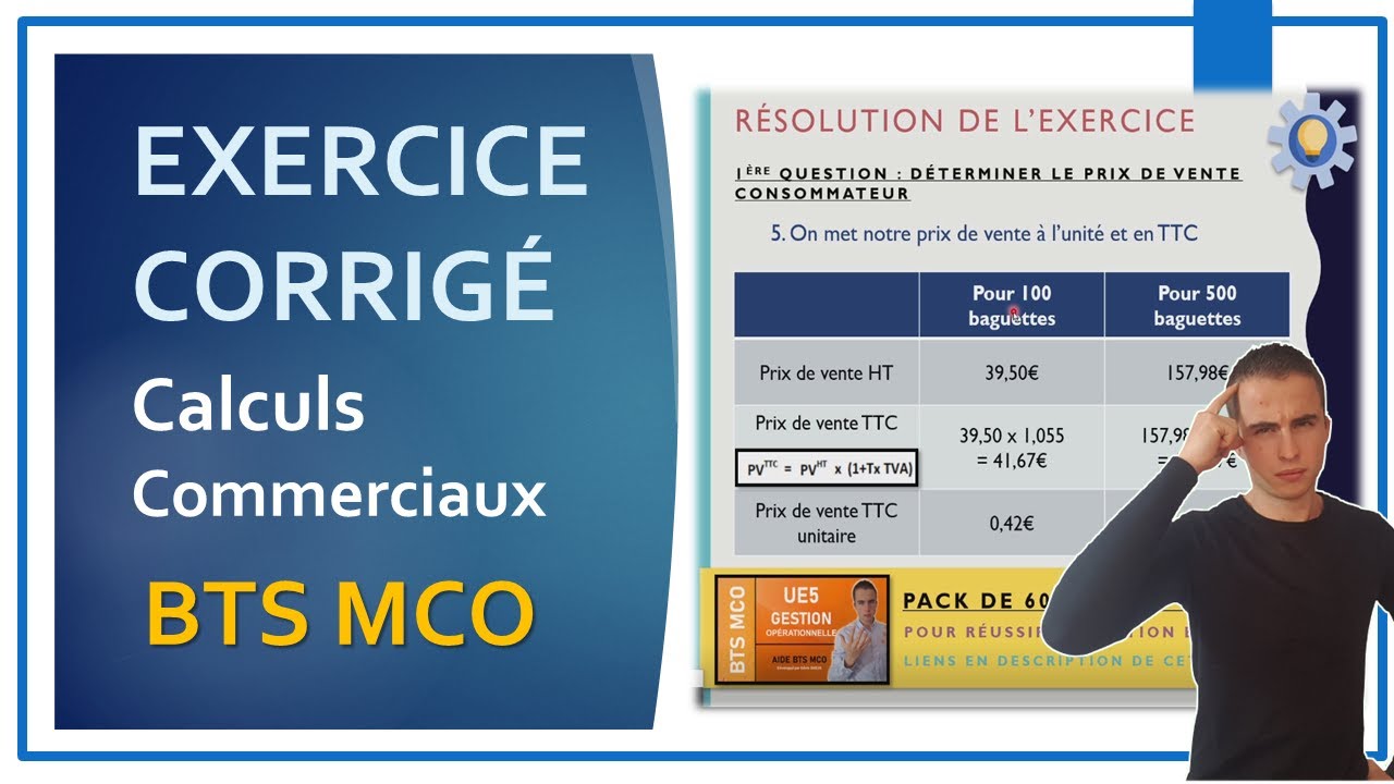 Page De Garde Bts Mco BTS MCO | Exercice Corrigé sur les CALCULS COMMERCIAUX | Gestion