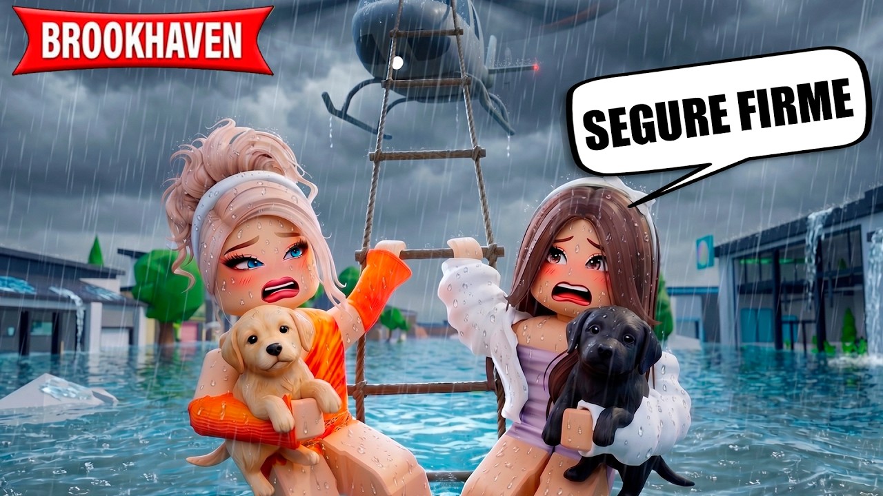 SALVAMOS OS ANIMAIS DA MAIOR ENCHENTE EM BROOKHAVEN | Historinhas Brookhaven RP | Roblox