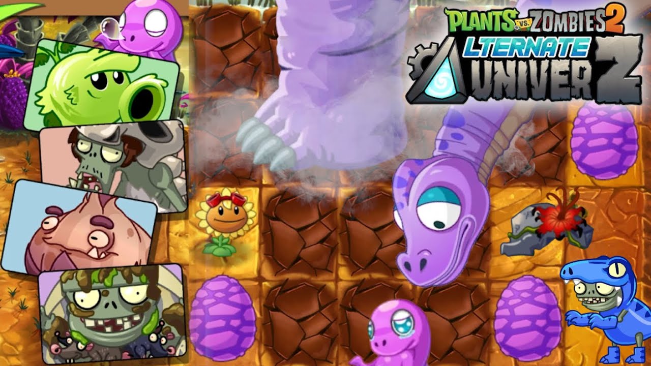 Stomping Brontosaurus & new threats - Jurassic Marsh all normal levels | PvZ 2 AltverZ