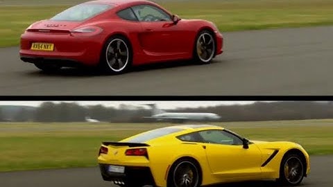 Top Gear  - the Corvette C7 Stingray and Porsche Cayman GTS goes around the track