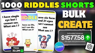 Bulk Create 1000 Funny Riddles Shorts In 10 Mins Using Canva & Chat GPT. screenshot 3