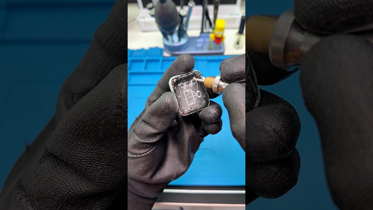 Procedimento de recuperação de uma tela de um Apple Watch com vidro quebrado e Touch sem funcionar