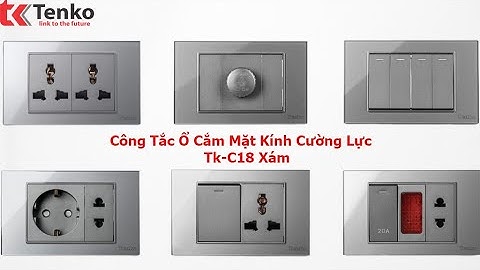 Trọn Bộ Công Tắc Ổ Cắm Mặt Kính Cường Lực Chính Hãng Tenko TK-C18 XámI Tenko.com.vn