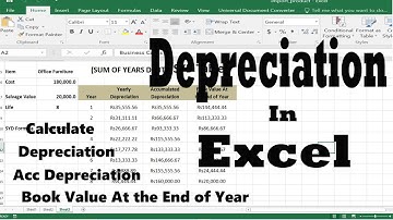 Calculate Depreciation Acc Dep and Book Value at the end of year  in Excel with SYD Method
