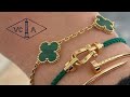  revue luxe  van cleef and arpels bracelet 5 motifs alhambra malachite
