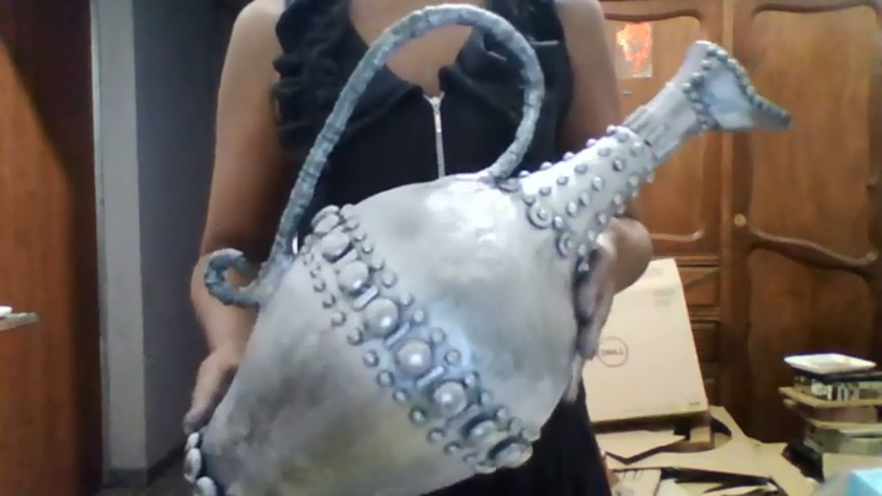 COMO FAZER VASO DE BEXIGA E JORNAL - PAPIETAGEM  - estilo prata envelhecida artesanato e decoração