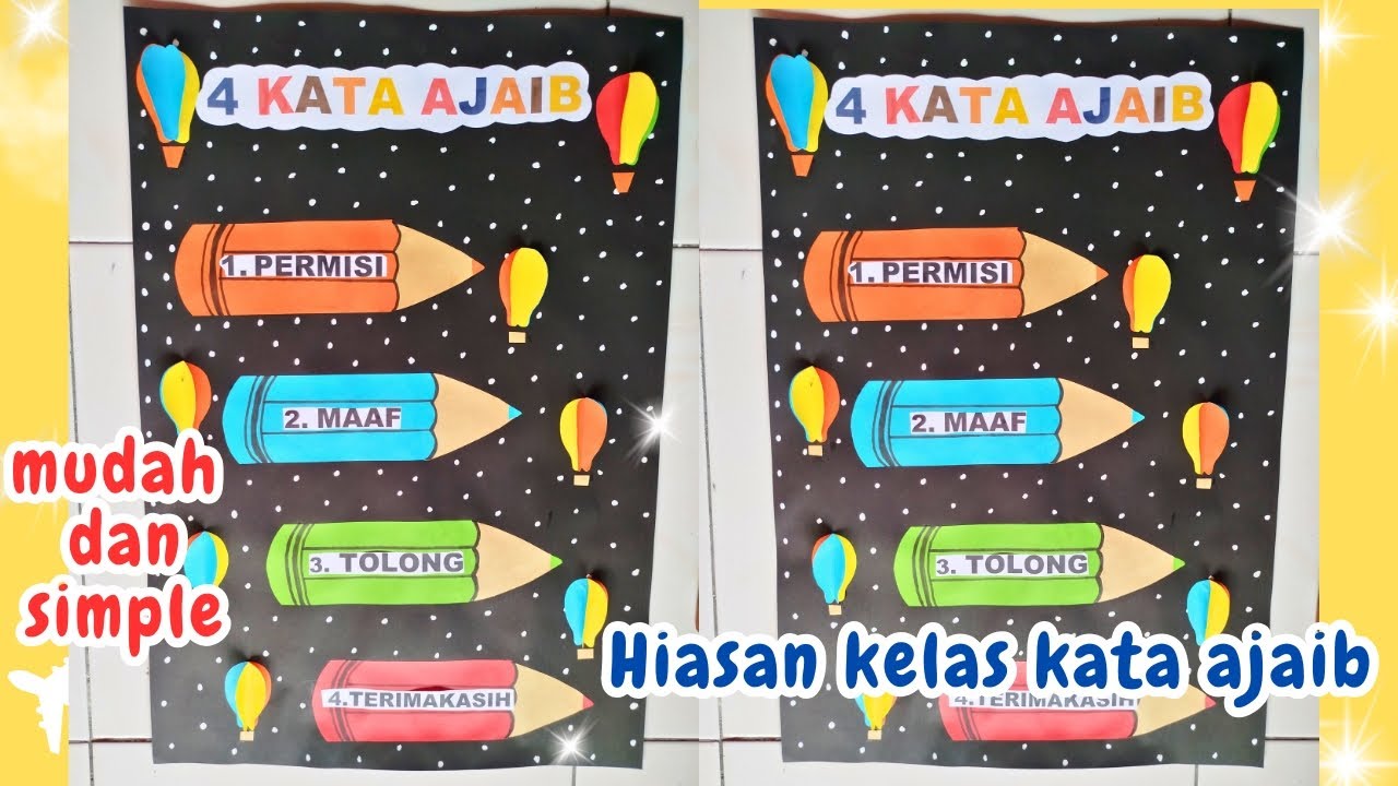 Cara membuat hiasan kelas kreatif kata ajaib || DIY dekorasi kelas kreatif