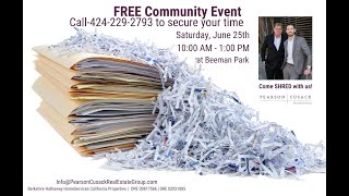 FREE Shred It Event Saturday 22