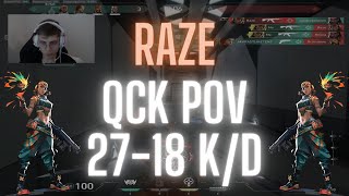 LOUD qck POV Raze on Bind 27-18 K/D (VALORANT Pro POV)