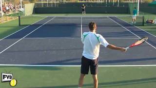 Robin Soderling and Marin Cilic Warm Up -- Indian Wells Pt. 01