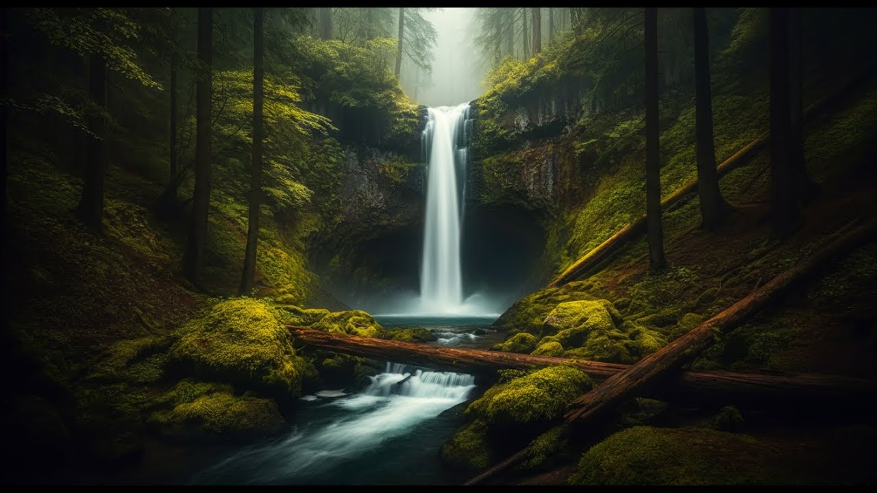 6 Horas! Cascada Secreta del Bosque Profundo 4K - Relaja, Estudia, Duerme