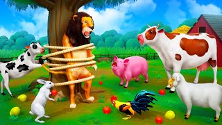 Lion vs Farm Animals | Wild Lion Comedy: Hilarious Encounters with Farm Animals | Animal Cartoons