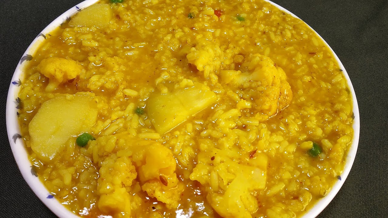 ফুলকপি আলু দিয়ে সেদ্ধ চালের খিচুড়ি- পেঁয়াজ রসুন ছাড়া মুগ মুসুর ডালের খিচুড়ি | Sedhho Chaler Khichuri