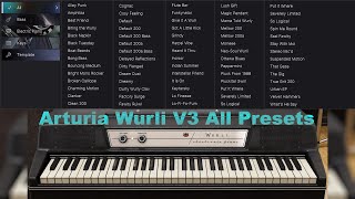 Arturia Wurli V3 All Presets Demo Playthrough