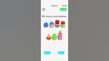 Color Hoop Stack | Level 12 #shorts #colorhoopstack #games_level_solutions