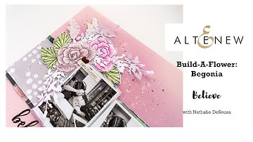 Soft and Delicate Scrapbook Layout Tutorial feat. Build-A-Flower: Begonia Stamp Set