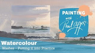 How to create Watercolour Washes - Practice with a landscape.