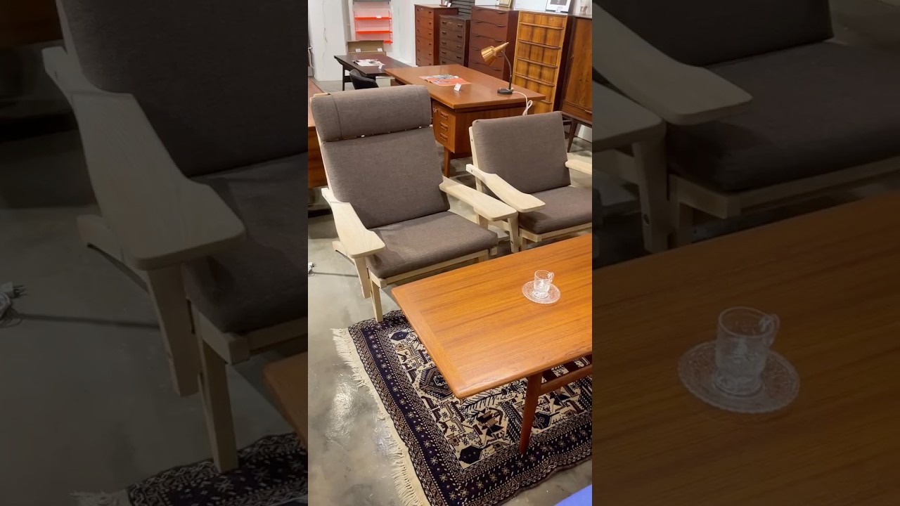 덴마크 오크 이지체어세트 Danish Vintage Oak Easy Chair Set GE375 designed by Hans J.Wegner for GETAMA 