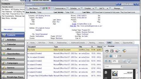 Quick Tour of GoldMine