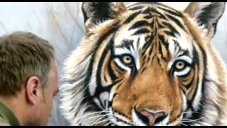 Super Amazing painting 3D &#39;Prince of India&#39; life size tiger oil painting