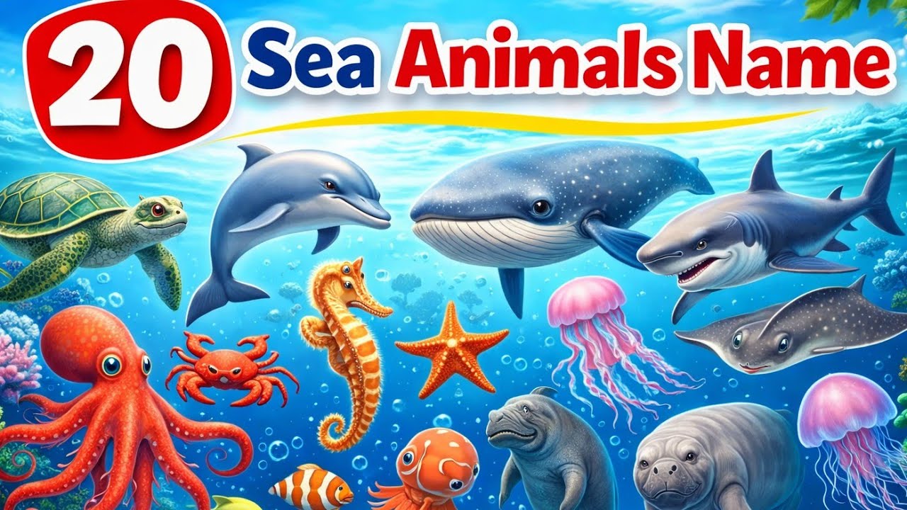 20 Ocean Animals Names for Toddlers | Fun Learning Sea Creatures for ...