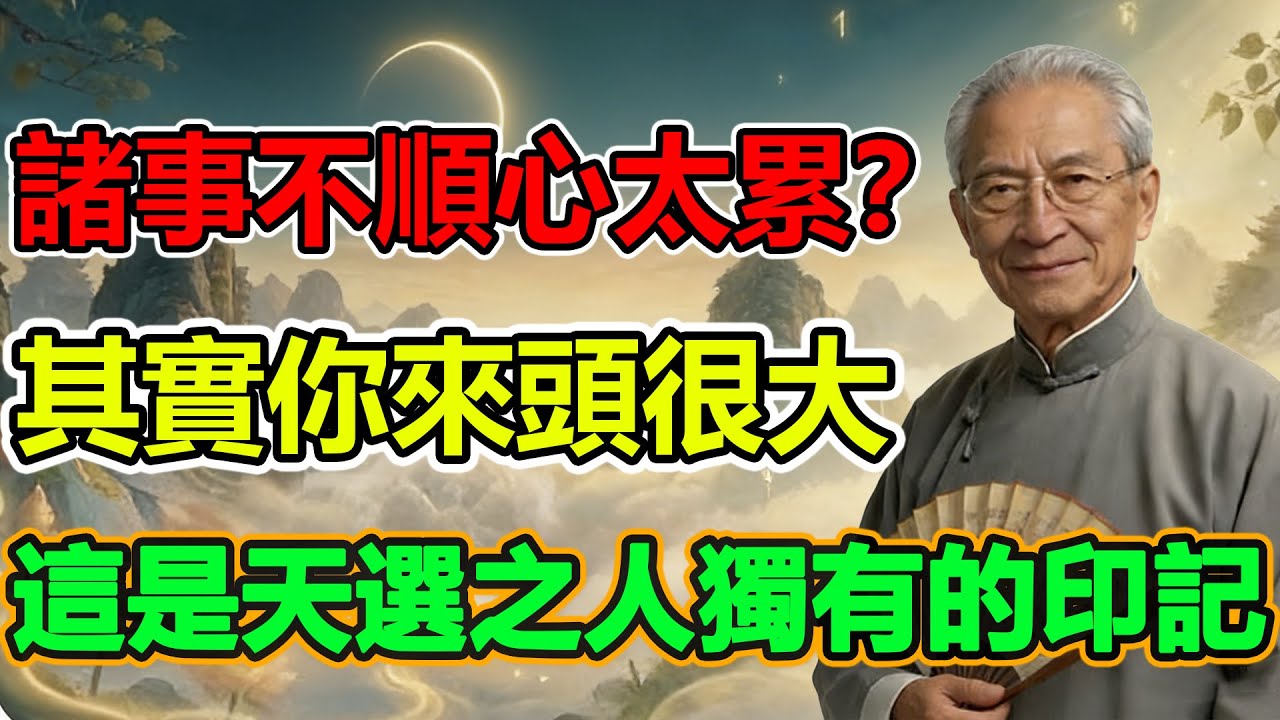 【南師講堂】半生坎坷，皆是福報？揭秘「天選之人」的五大印記，你中了幾條？（深度長文，建議收藏）#人生智慧 #命理 #哲學 #佛教 #緣份 #輪回 #福報  #因果 #南懷瑾 #六親緣淺 #因果輪回