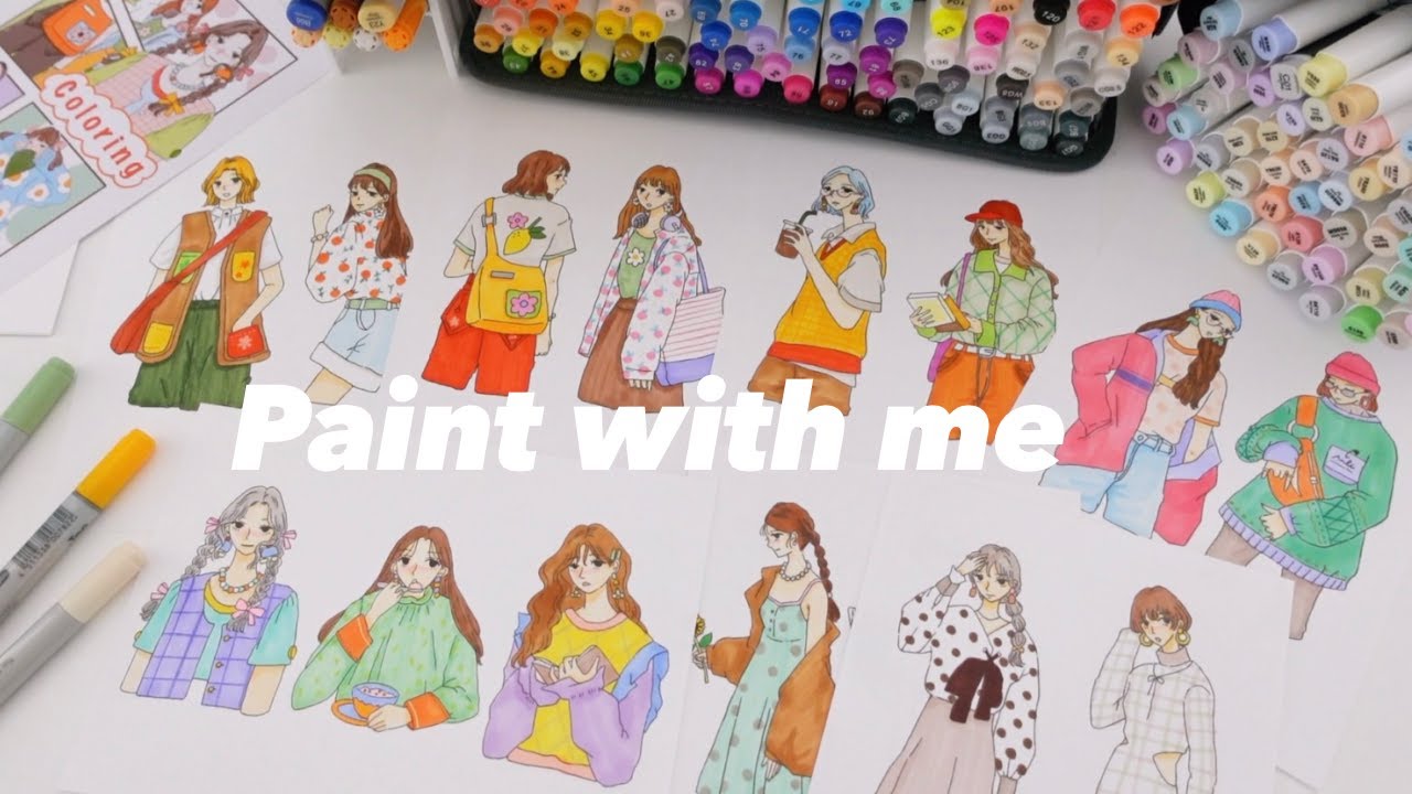 Нарисуйте много иллюстраций для девочек🎨｜Сделайте книжку-раскраску