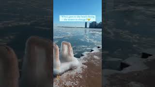 Drop a ❄️if you go to the beach during the winter in Chicago 👀 #shorts #chicago #winter