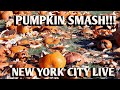 🔴 LIVE: NYC 🎃 Pumpkin Smash + Destroying Halloween Jack-o-lanterns + Dia de los Muertos #nyc