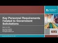 Key Personnel Requirements Related to Government Solicitations