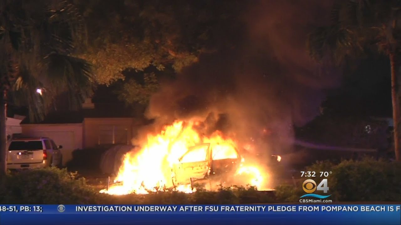 Hero Pulls Driver From Burning Car On Miami Beach