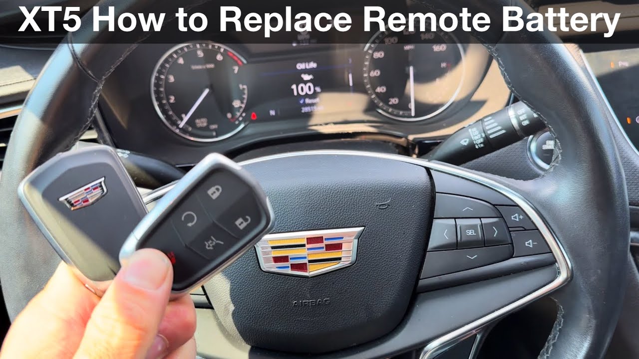 Cadillac XT5 How to Change Remote Key Battery / fob YouTube