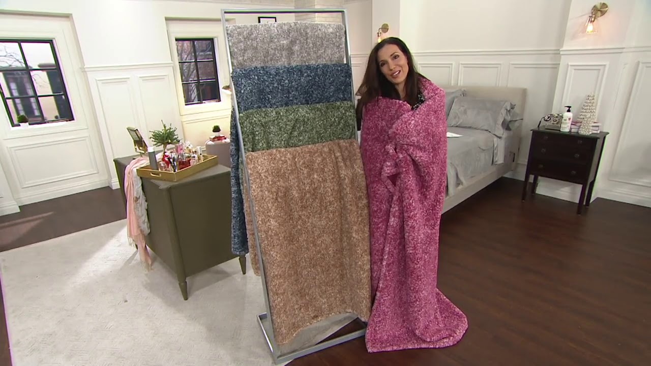 Berkshire Oversized Heavyweight Heathered Sherpa Throw on QVC