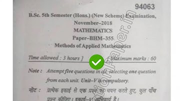 2018 Mdu BSc Math Hons 5th Sem Mathods of Applied Mathematics Question Paper #MduQuestionPaper