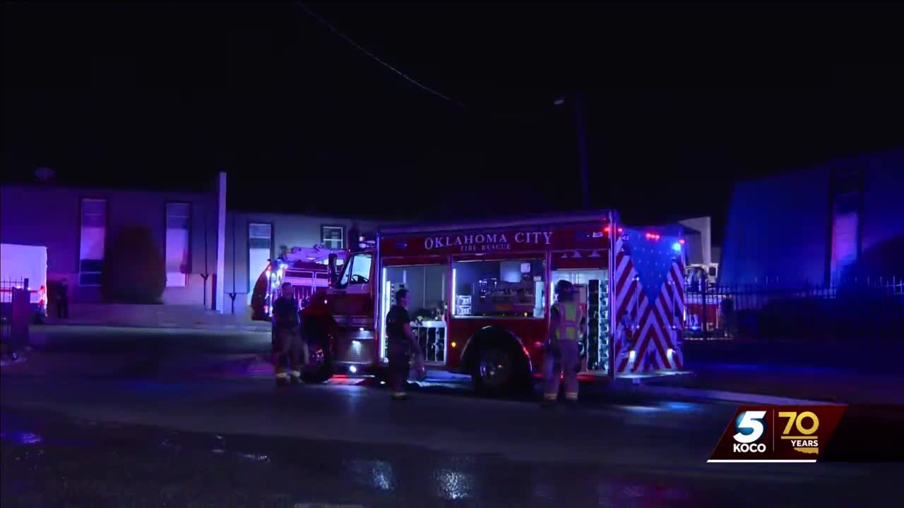 Crews battle three-alarm fire in northwest Oklahoma City - YouTube