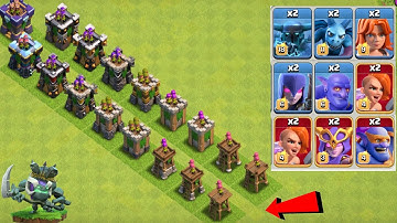 Every level archer tower vs all dark elixir troops