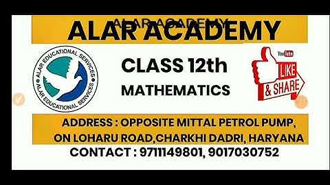 ALAR  ACADEMY | CLASS 12 | MATH | CHAPTER 5 | MATRICES  | EXERCISE 5.2 | PART 7 |