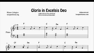 Video voorbeeld van "Gloria in Excelsis Deo Partitura de Piano Muy Fácil con Acordes Villancico Principiantes"