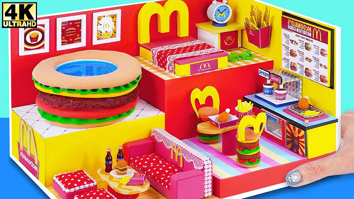 Building Amazing McDonald's House with Hamburger Pool from Cardboard ❤️ DIY Miniature House