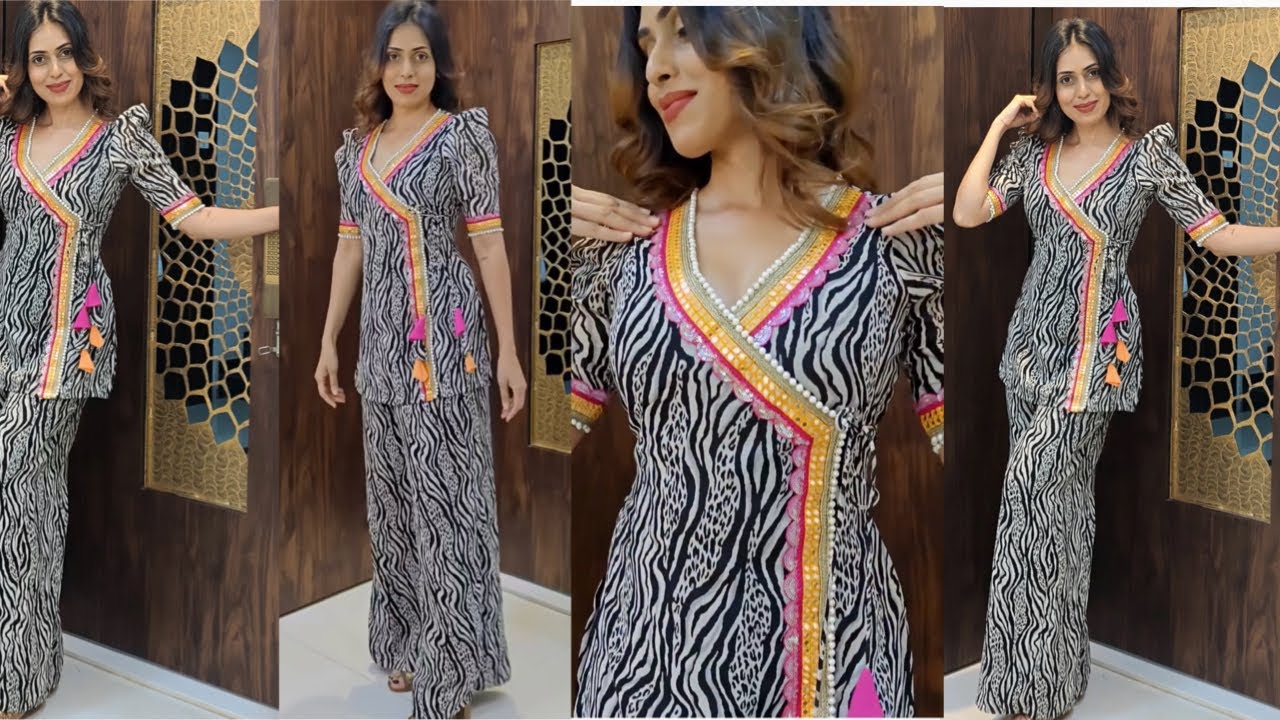 Cord set cutting and stitching/Angarkha pattern cord set cutting/ Latest cord set design