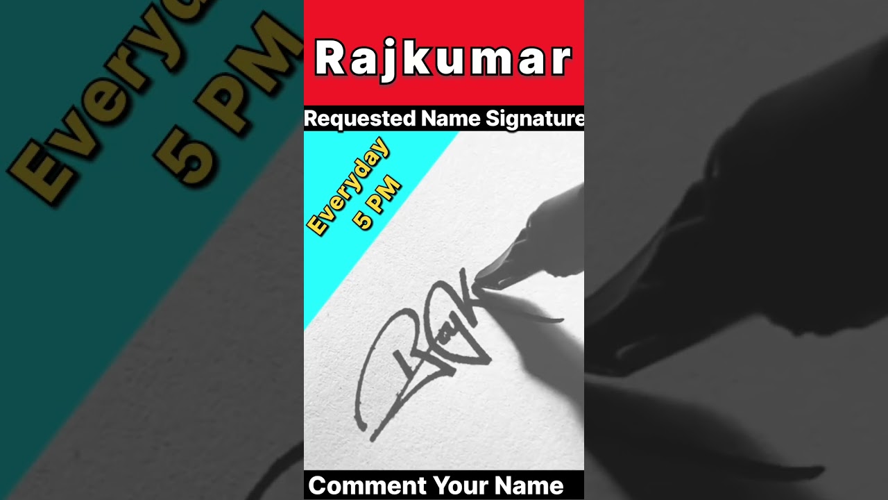 Rajkumar Name Signature Design | How To Signature Letter R | 