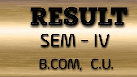 B .Com Result, Semester-IV, University of Calcutta