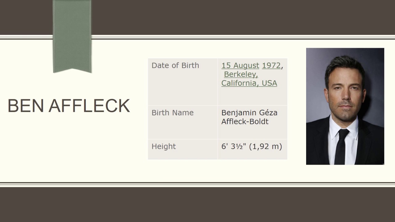 Бен Аффлек биография (На английском языке)