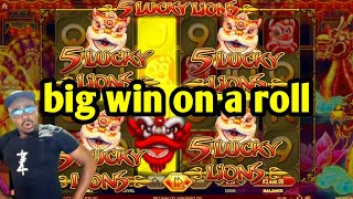 "5 Lucky Lions Slot Win - Luckiest Gambling Moment Ever!" screenshot 4