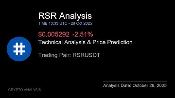 RSR (RSRUSDT) Technical Analysis - Price Prediction & Buy or Sell October 29, 2025