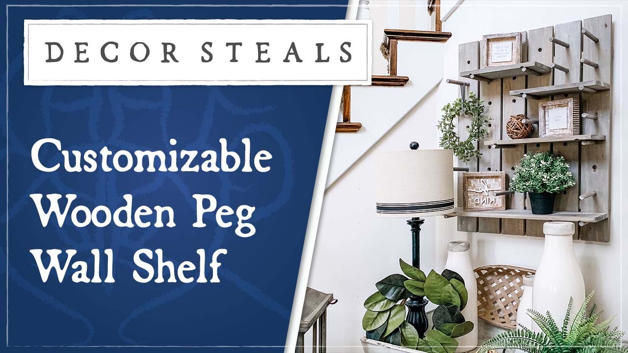 Decor Steals' Customizable Wooden Peg Wall Shelf