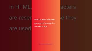 What Are HTML Entities? | HTML Entities Explained #html #webdevelopment #coding #interviewquestions