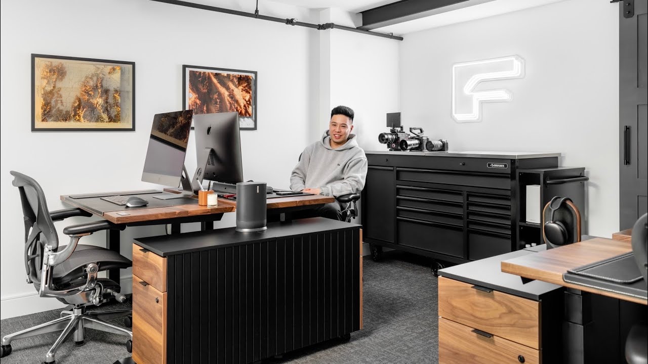 MODERN Office Loft & Desk Setup Tour (2021) - YouTube