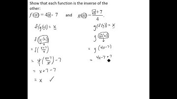 Verify Inverse Functions