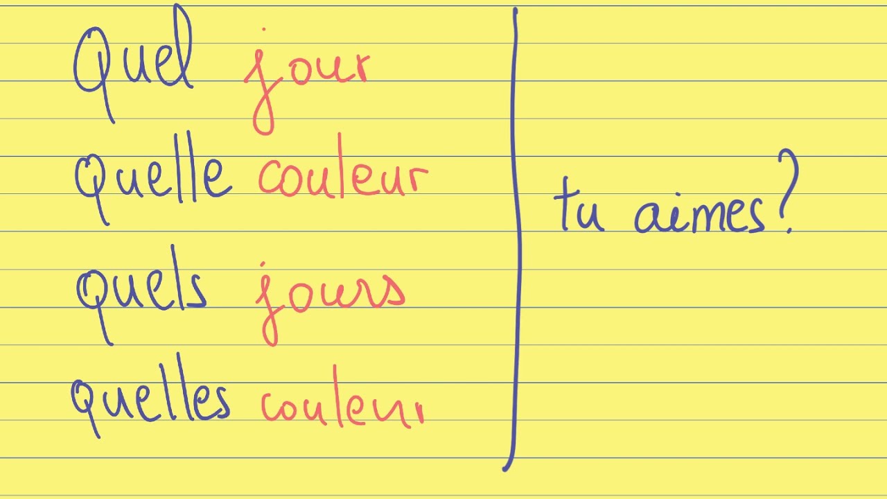 フランス語のみ！ フランス語文法・疑問・quel - YouTube